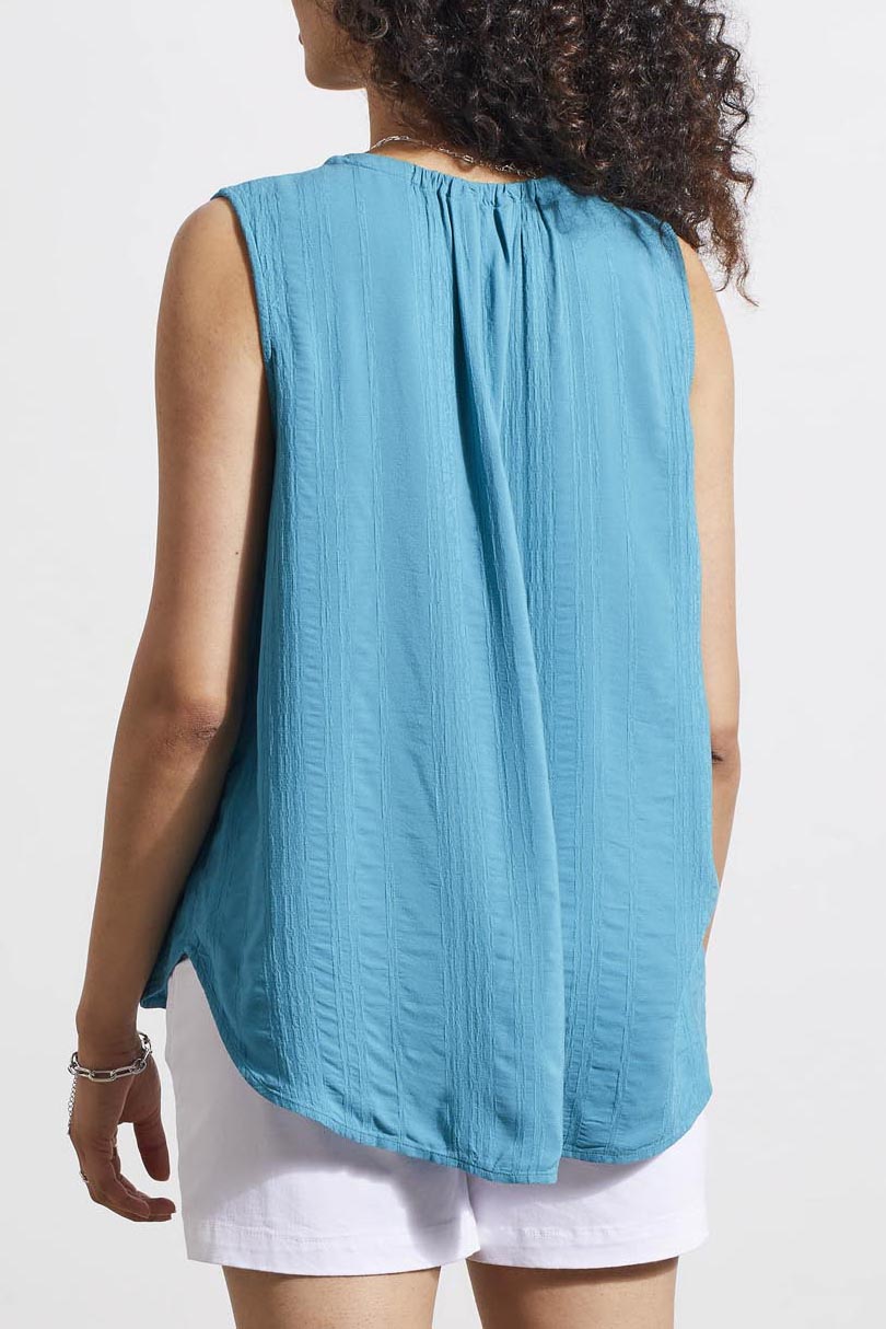 Tribal Sleeveless Blouse With Tie