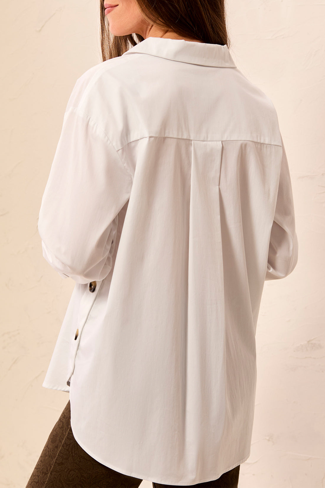 Tribal Button Front Blouse With Side Seam Plackets