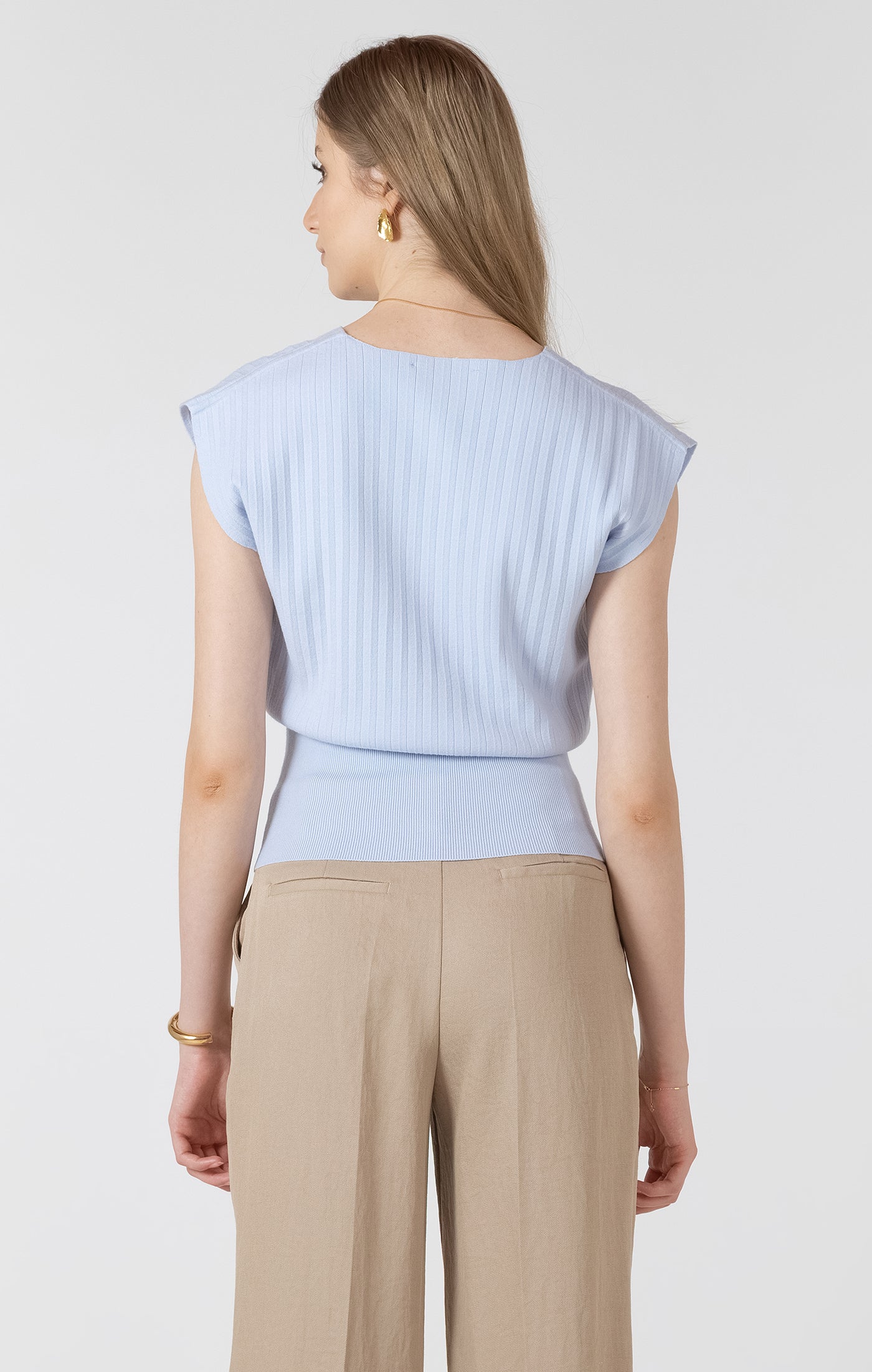 Black Tape Pleat Lightweight Effect Sweater