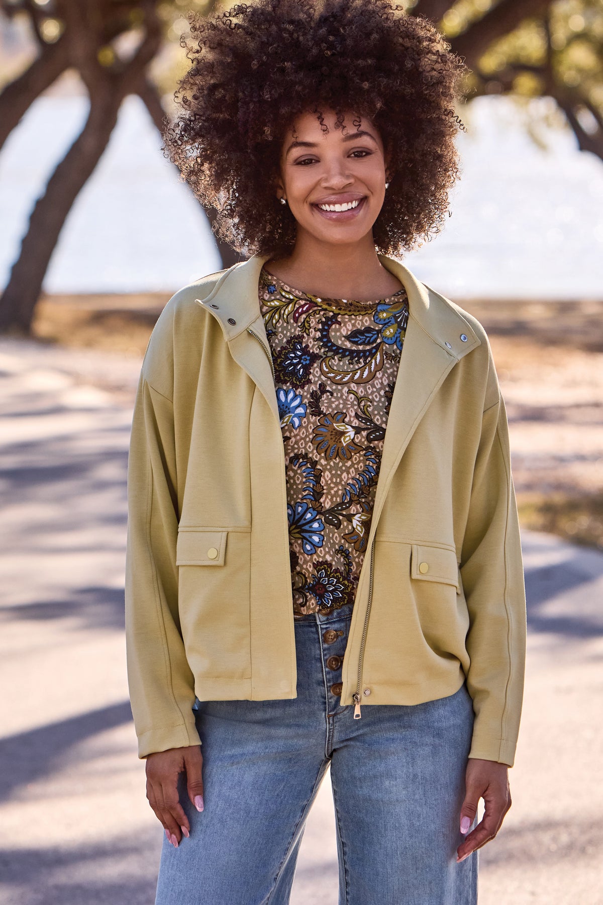 Tribal Zip Front Coat With Lining