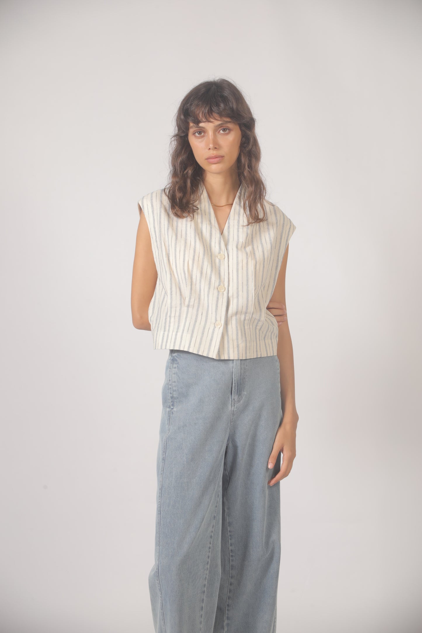 The Korner Seaside Stripe Tailored Vest