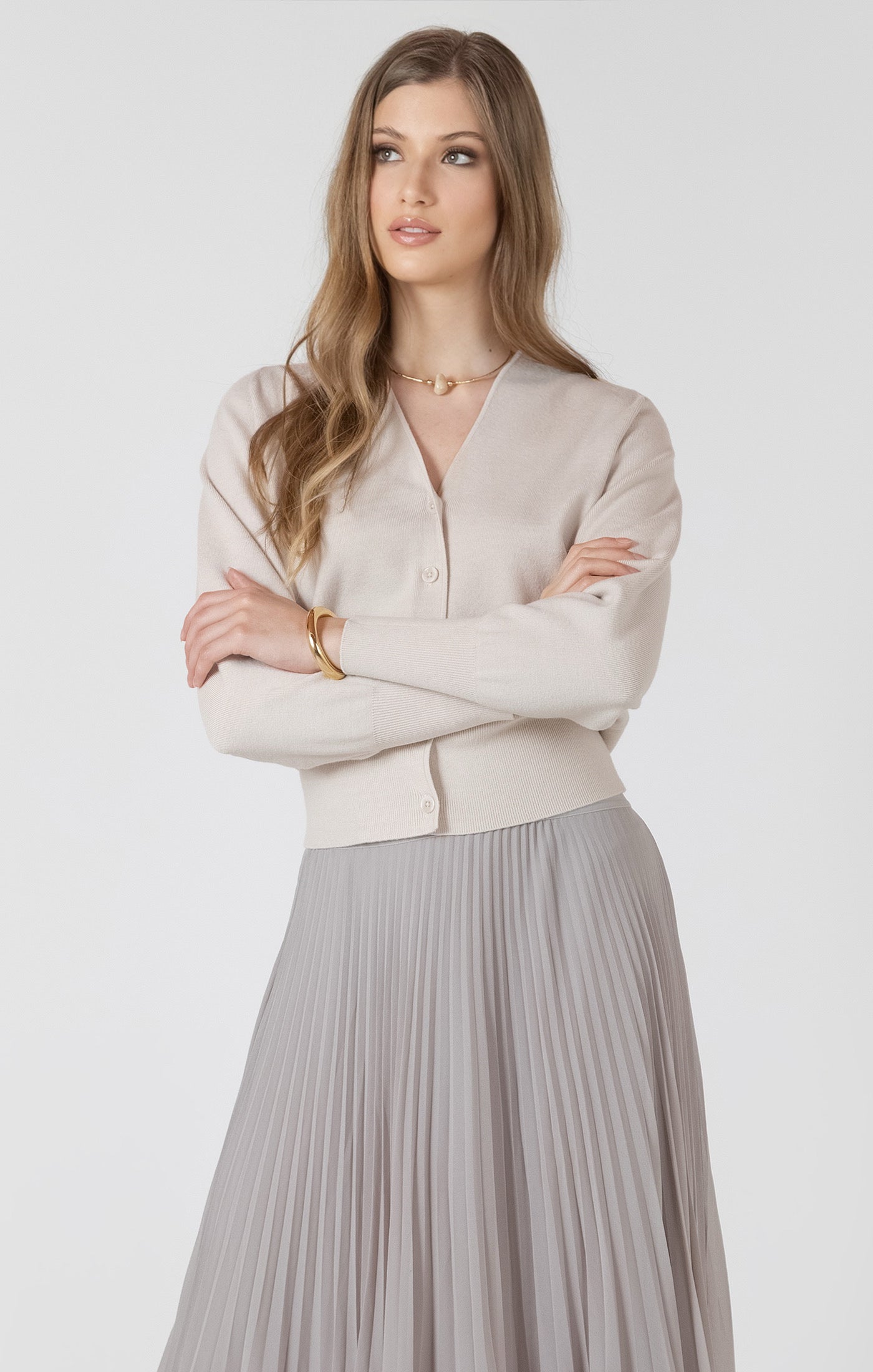 Black Tape Clean Button Front Cardigan