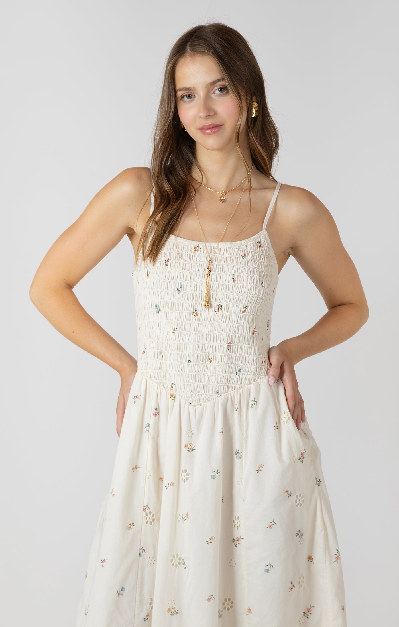 Dex Smocked Midi Dress