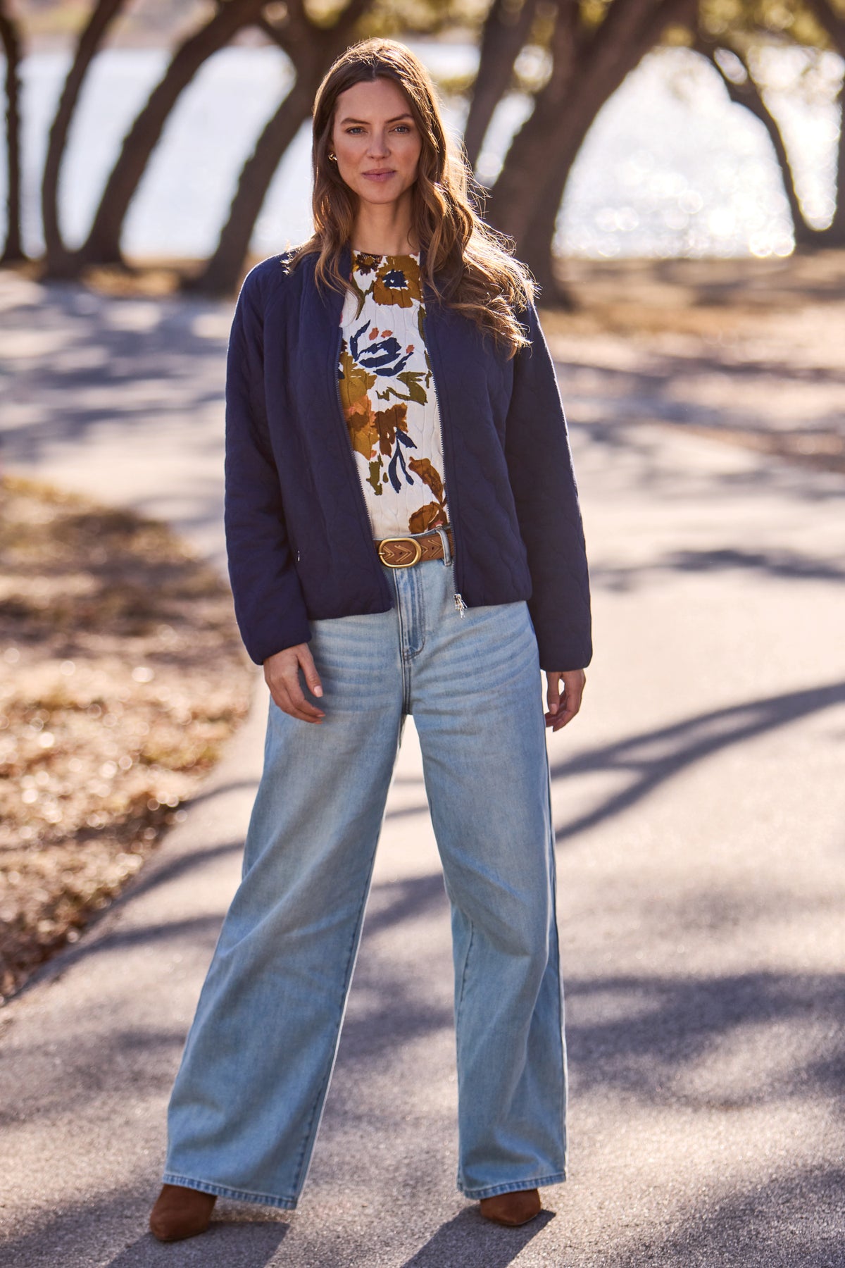 Tribal Cable Cotton Crew Neck Sweater