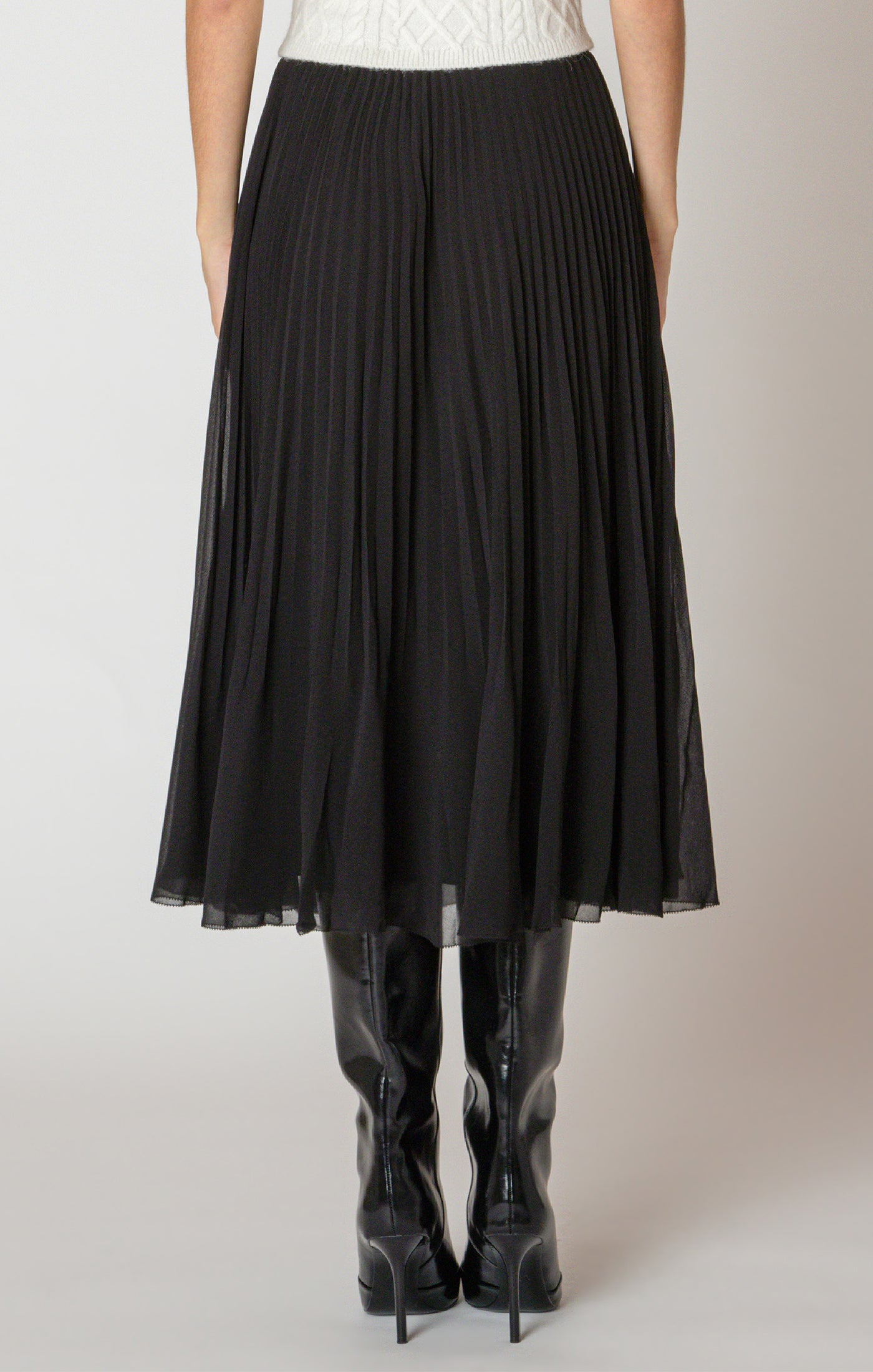 Black Tape Pleated Skirt