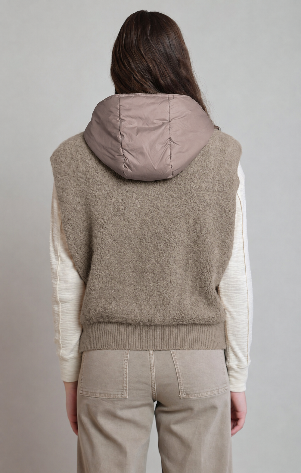 Dex Hooded Boucle Vest