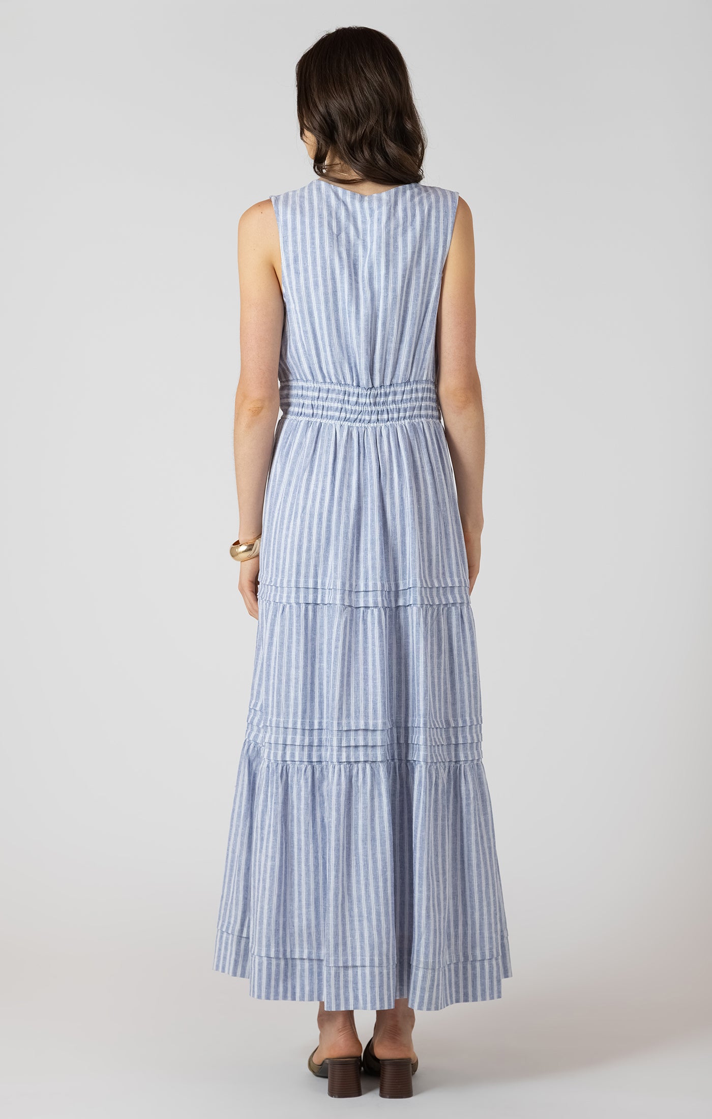 Dex Pleat Detail Smocked Waist Dress