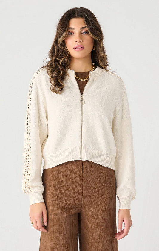 Dex Crochet Sleeve Sweater Bomber