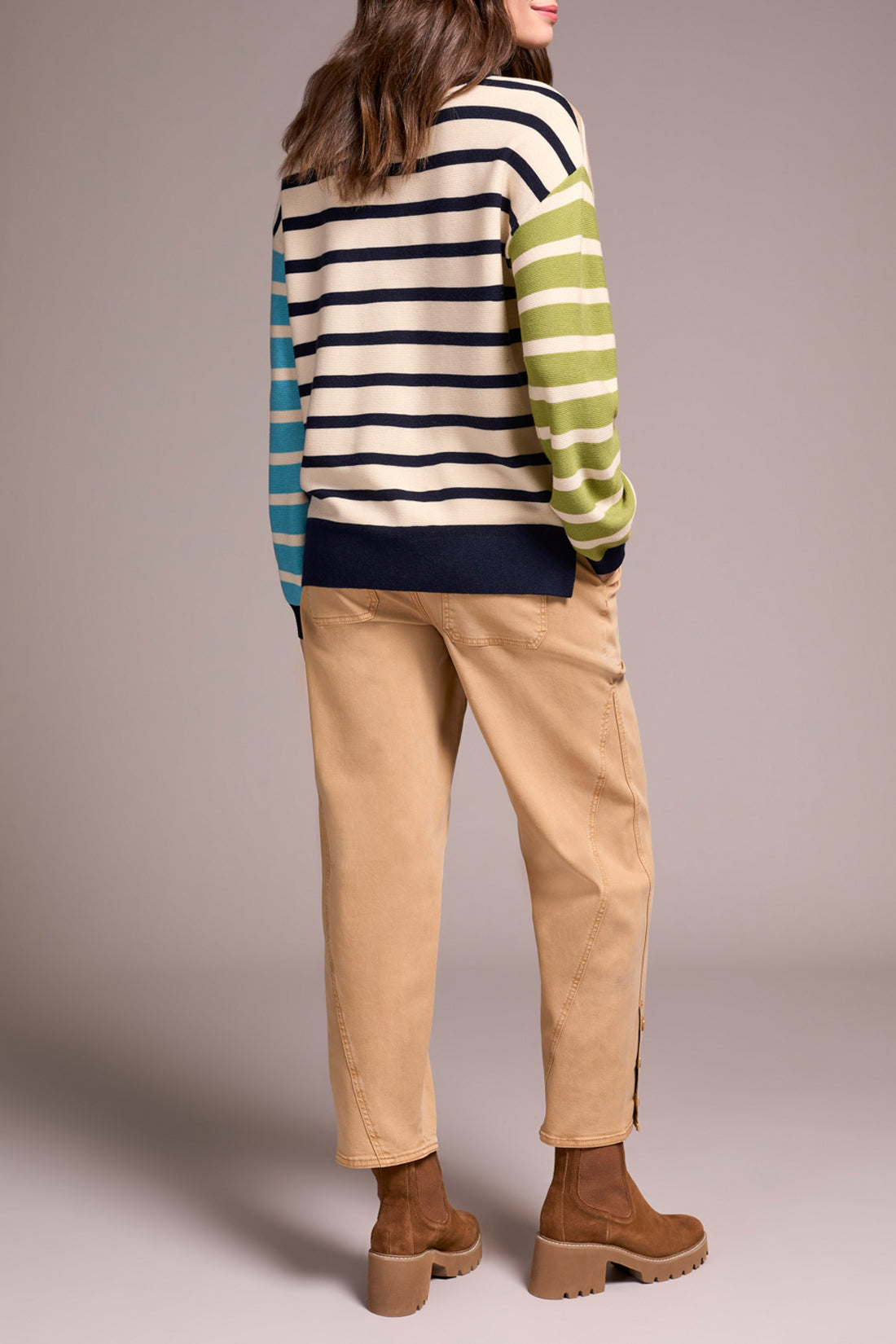 Tribal Crew Neck Sweater With Button Detail