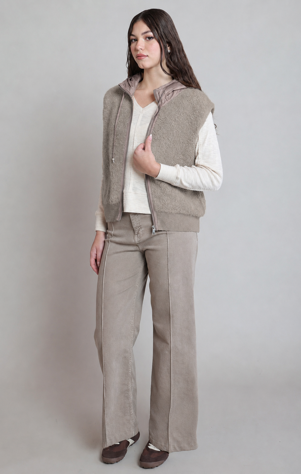 Dex Hooded Boucle Vest