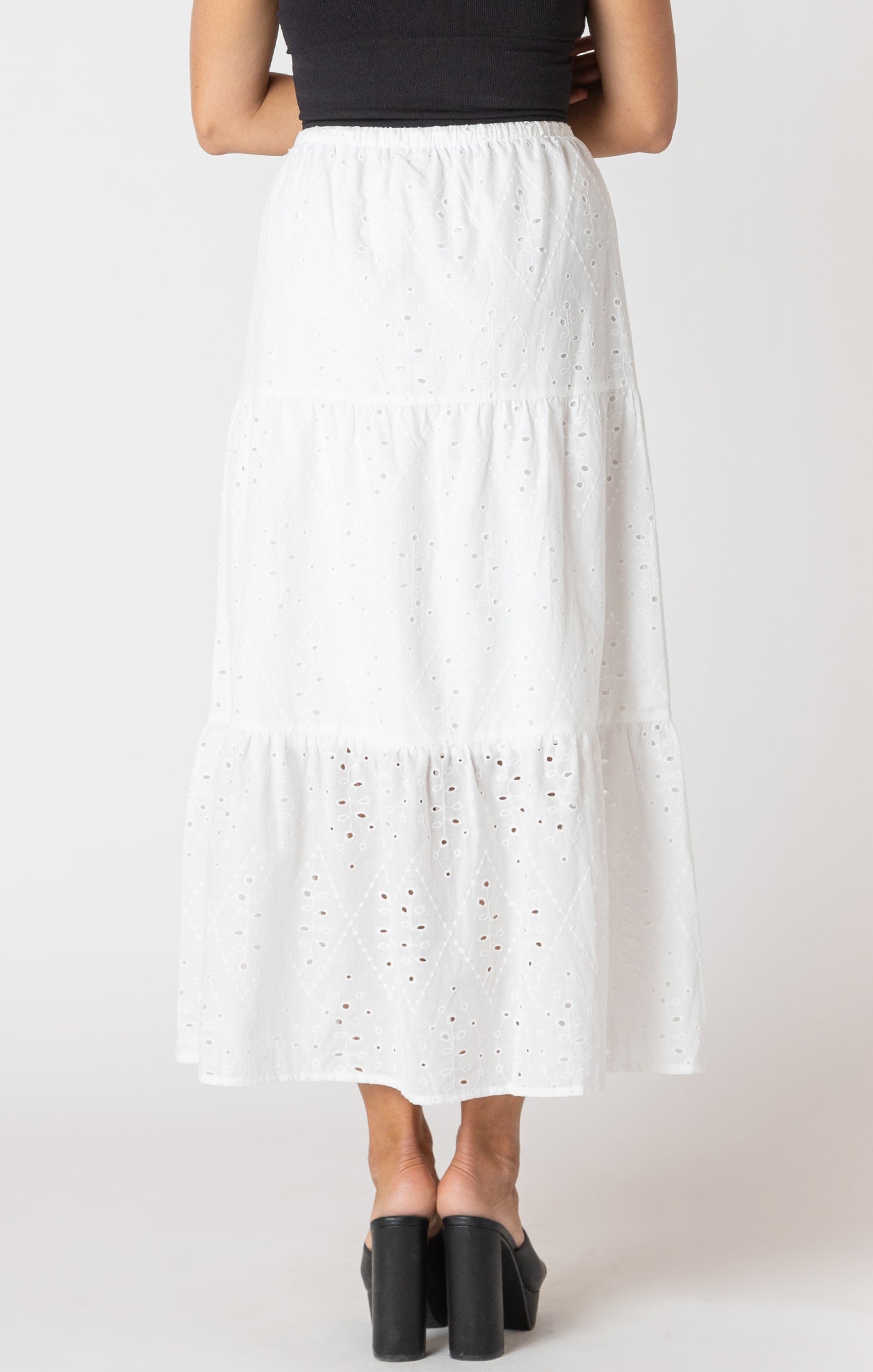 Room 34 Embroidered Eyelet Maxi Skirt