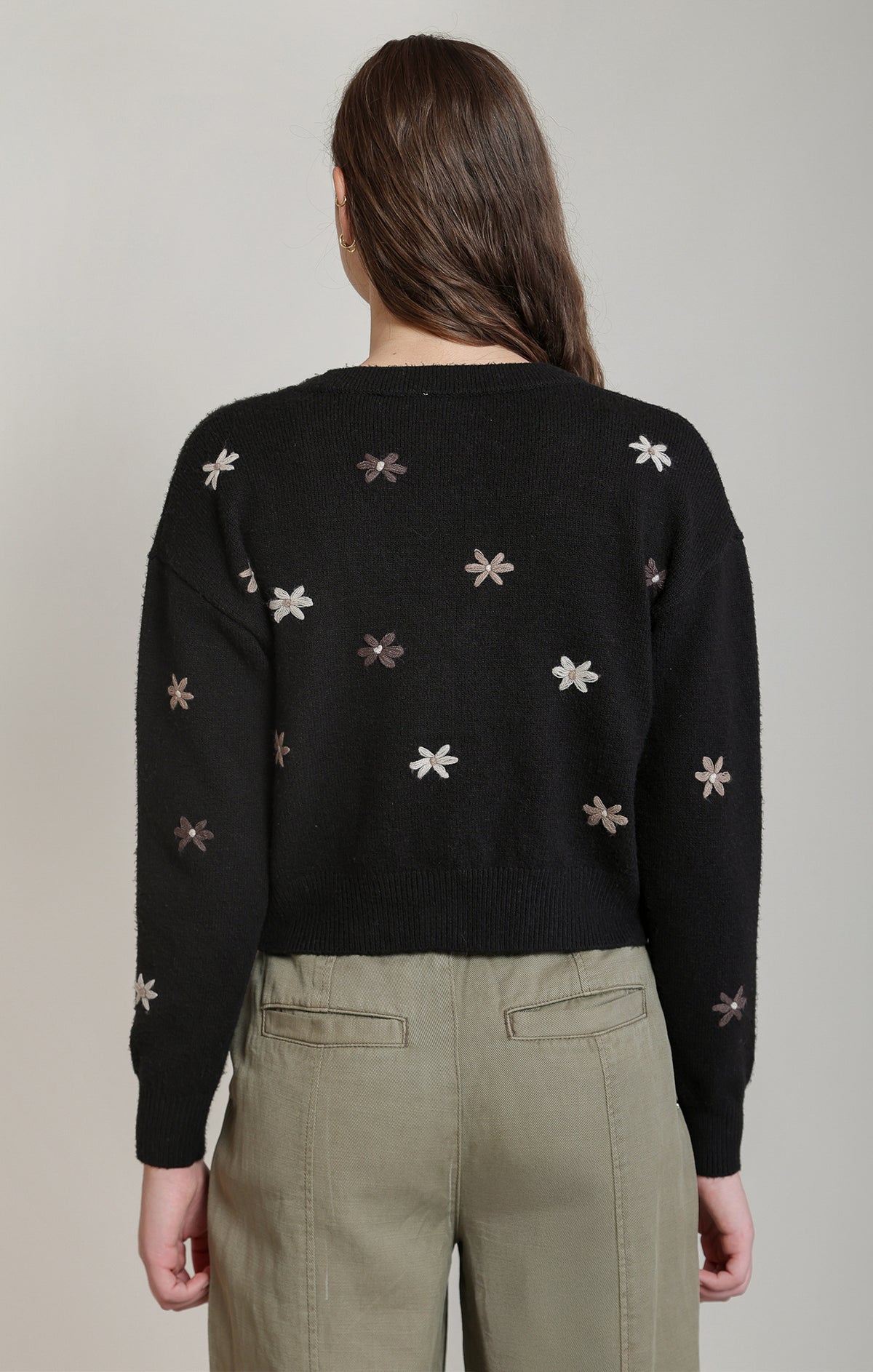 Dex Embroidered Flower Cardigan