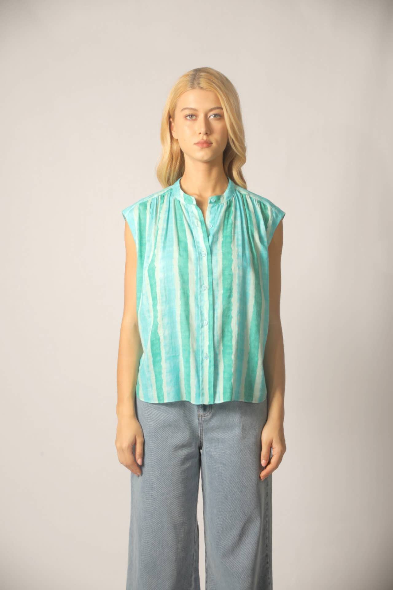 See U Soon Button-Front Blouse