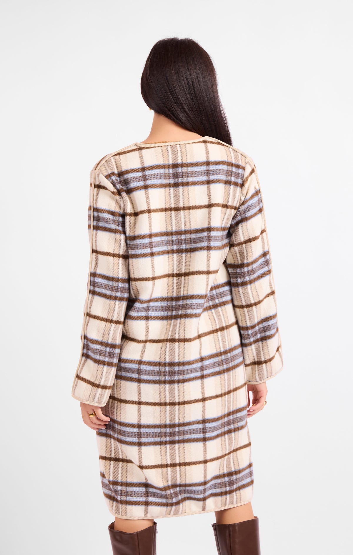 Sadie & Sage Anna Plaid Brushed Coat