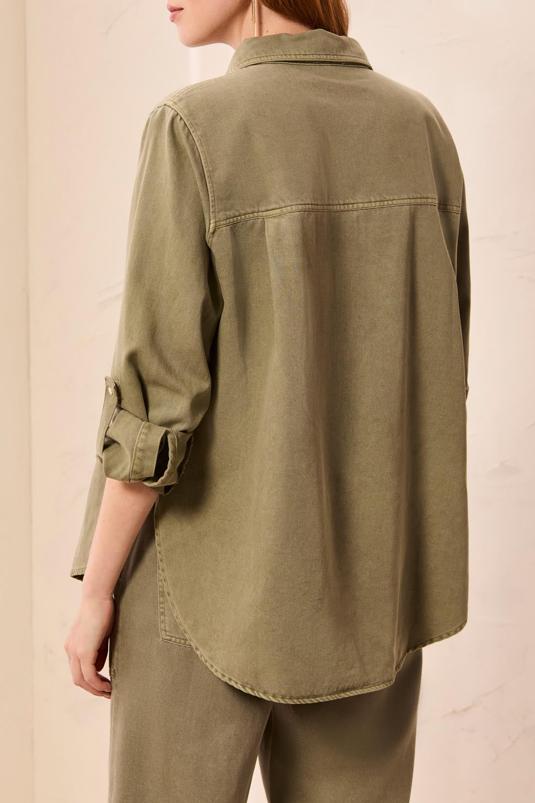 Tribal Classic Soft Denim Shirt With Roll-Up Sleeves