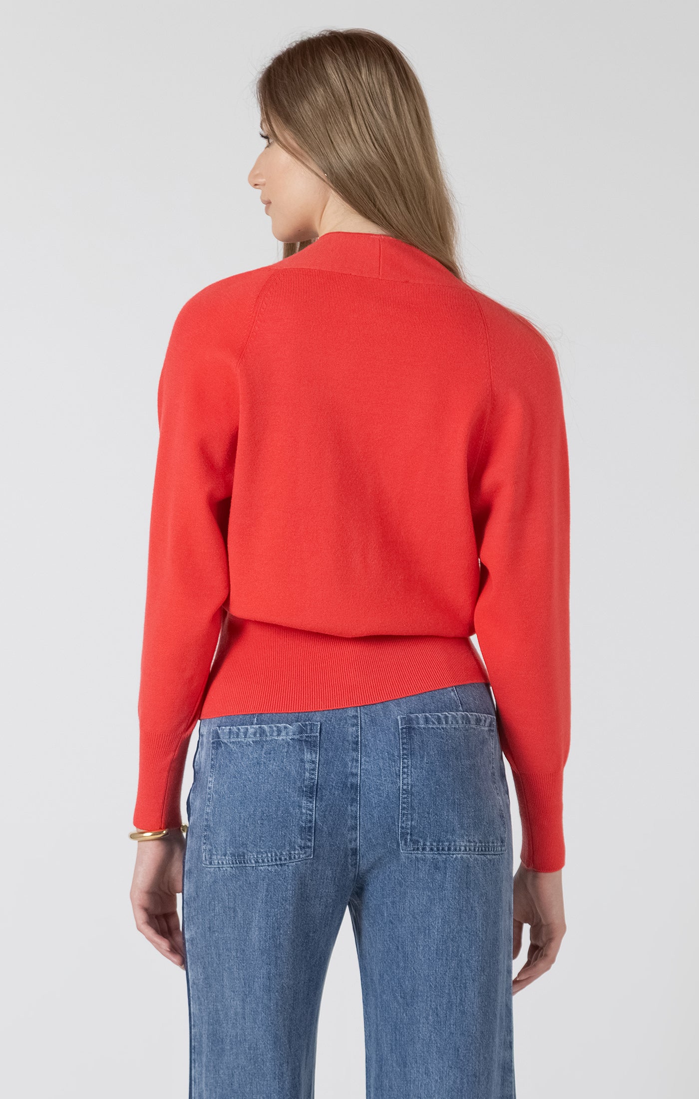 Black Tape Clean Button Front Cardigan Bright Cherry