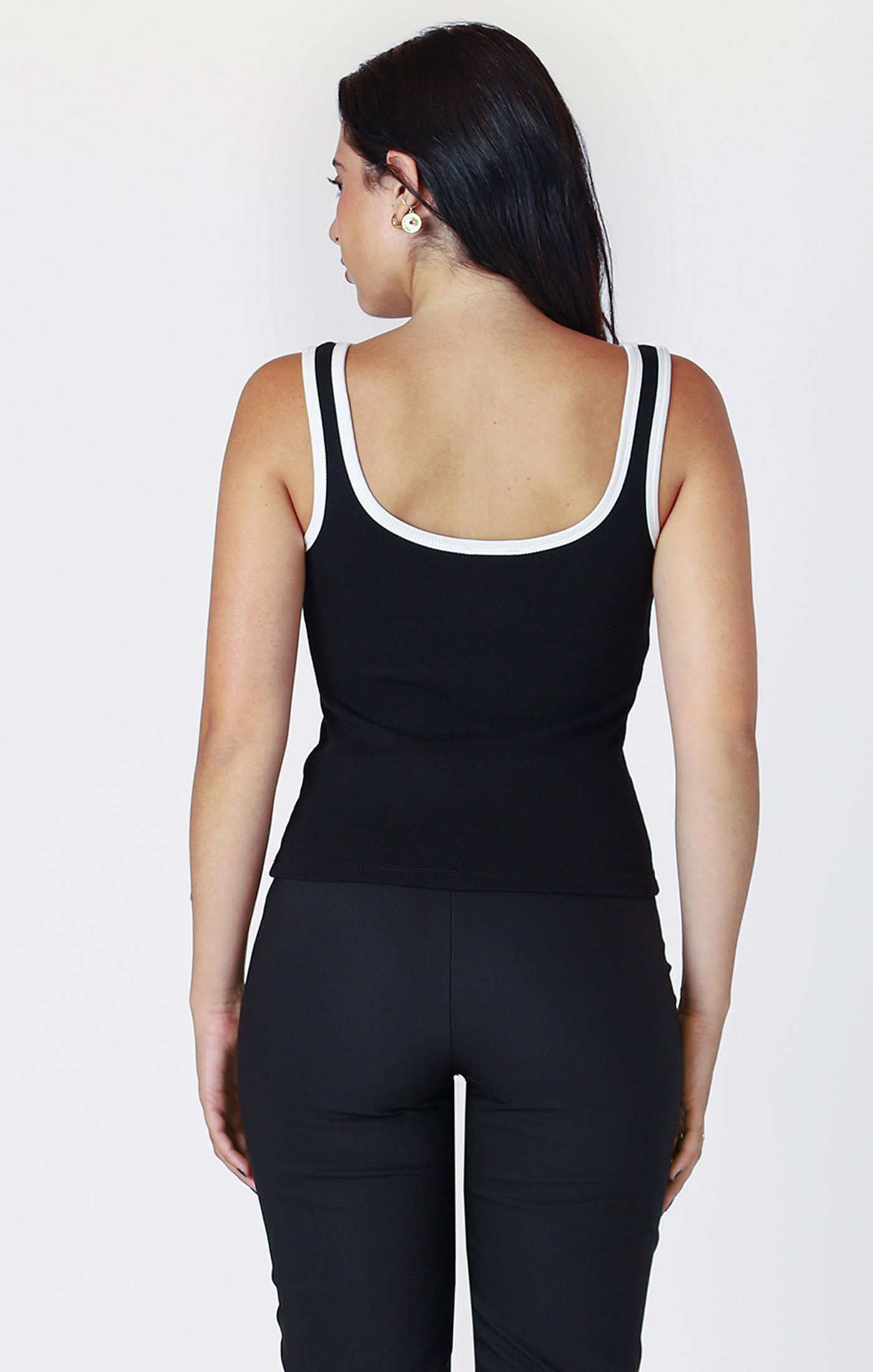 Black Tape Contrast Trim Tank