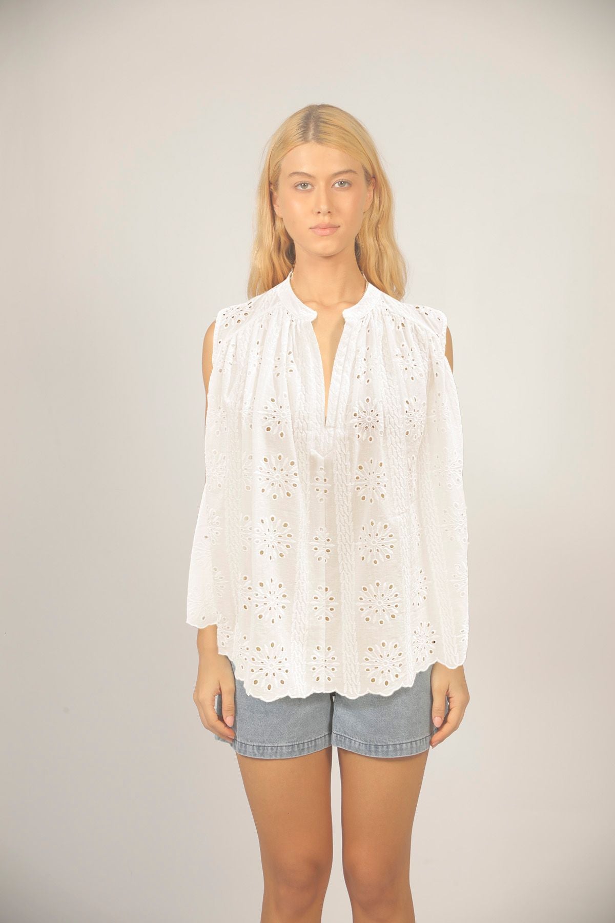 See U Soon Sleeveless Eyelet Blouse