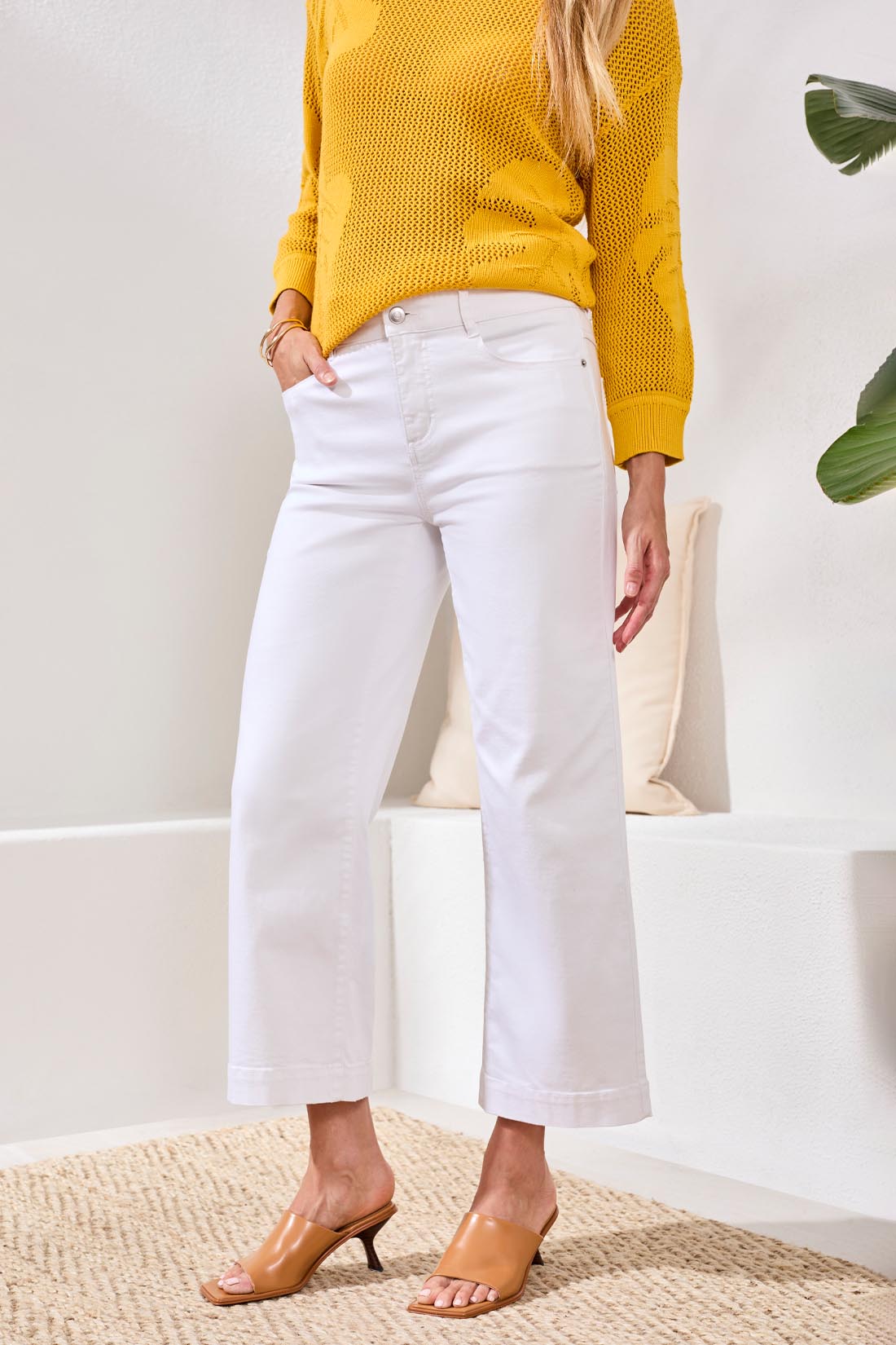 Tribal Audrey Crop Wide Leg Boundless Stretch Denim
