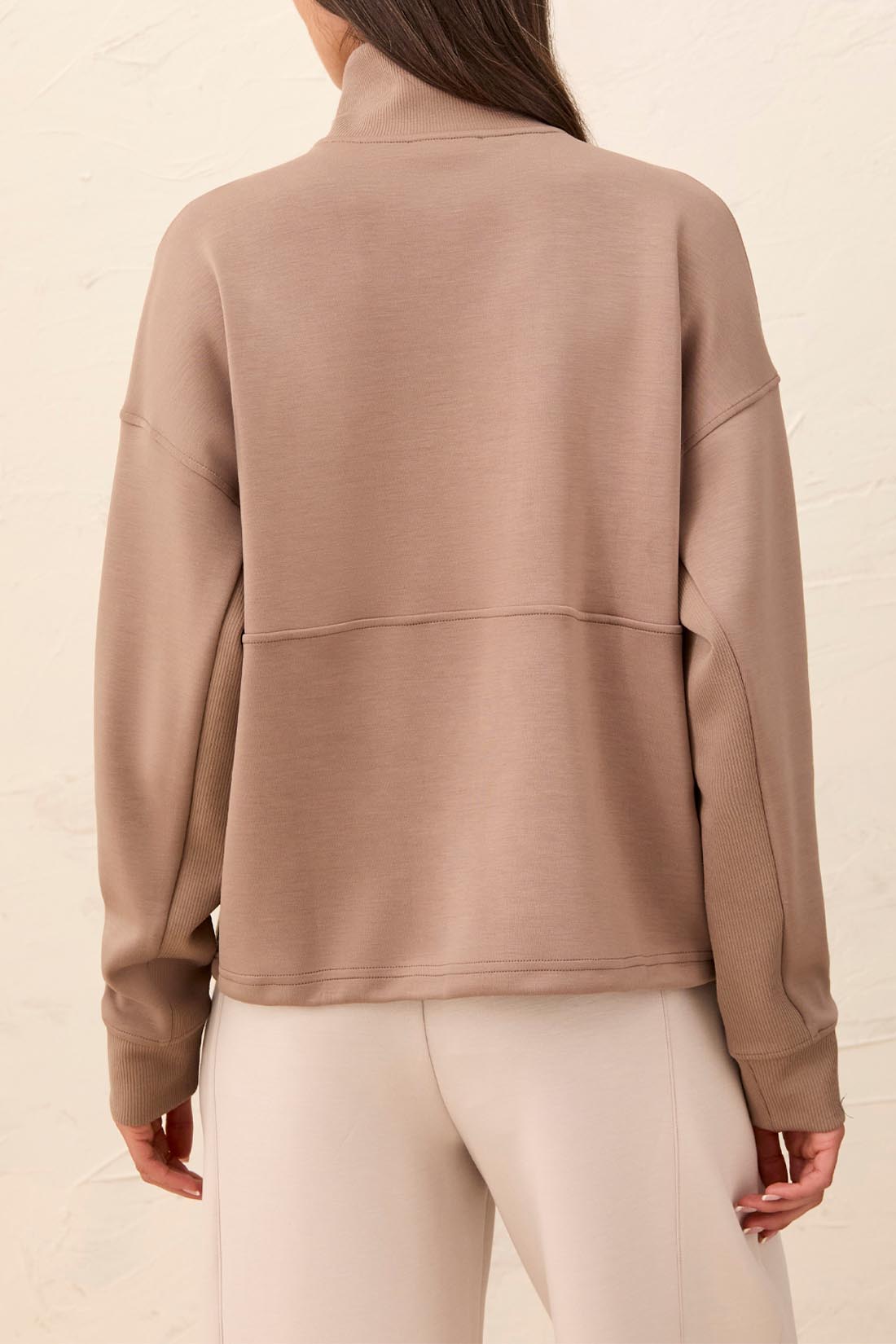 Tribal Mock Neck Top With Zipper