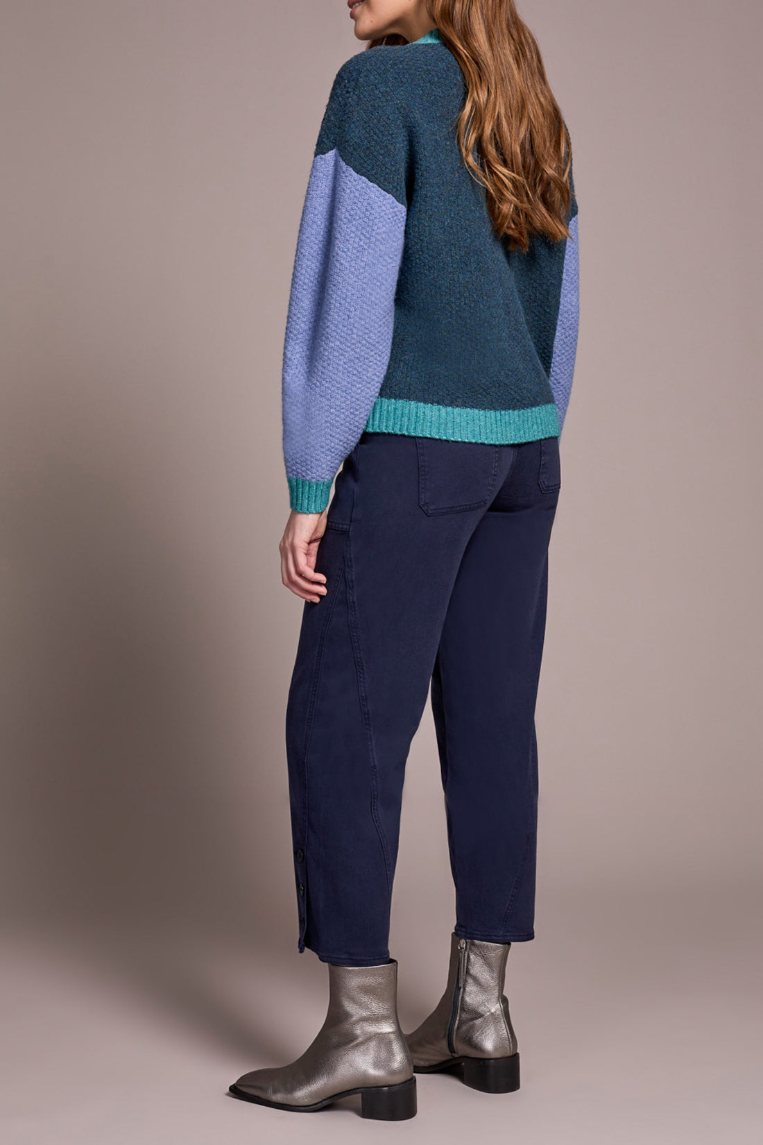 Tribal Button Front Color Block Cardigan Sweater