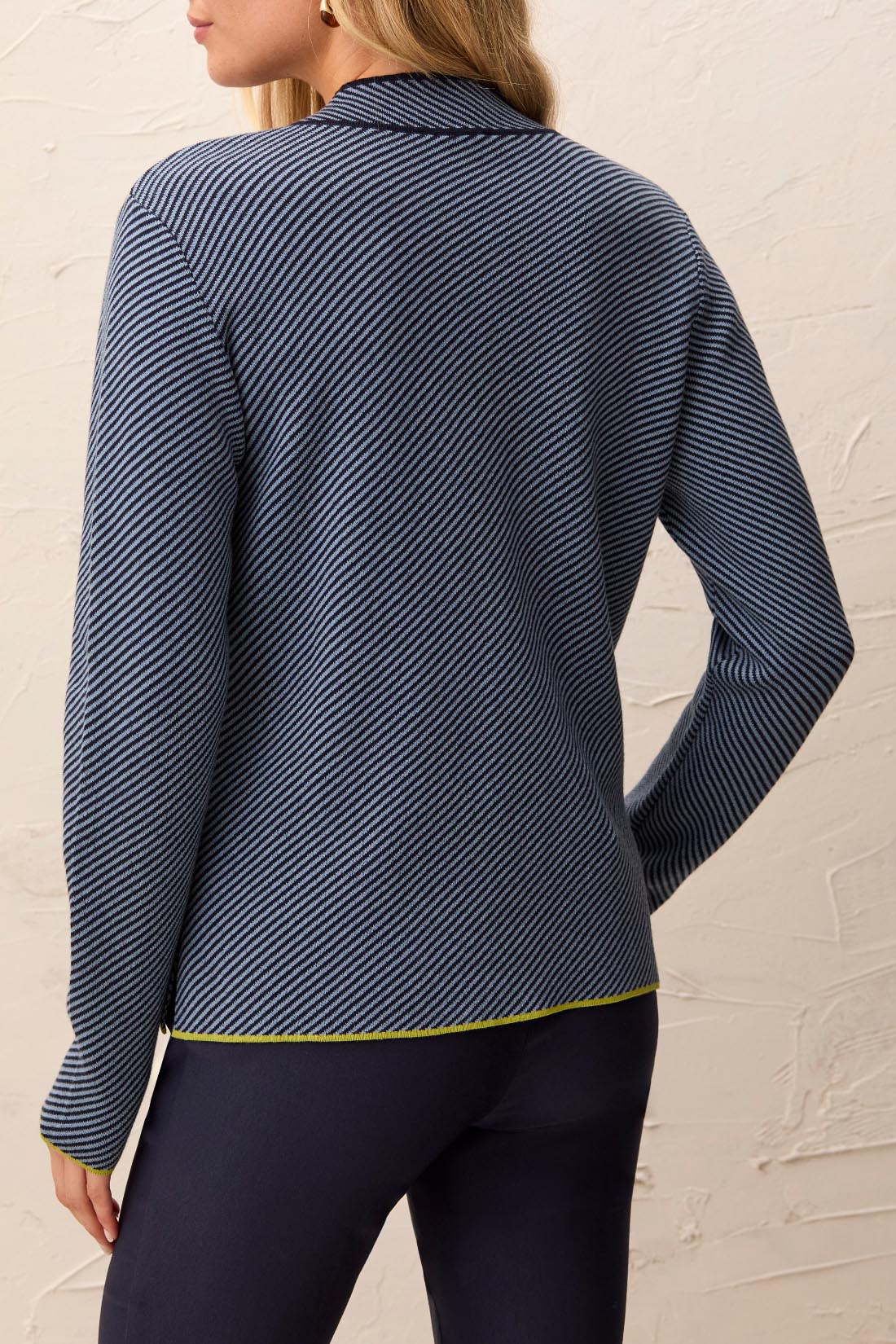 Tribal Split Neck Sweater With Tiping