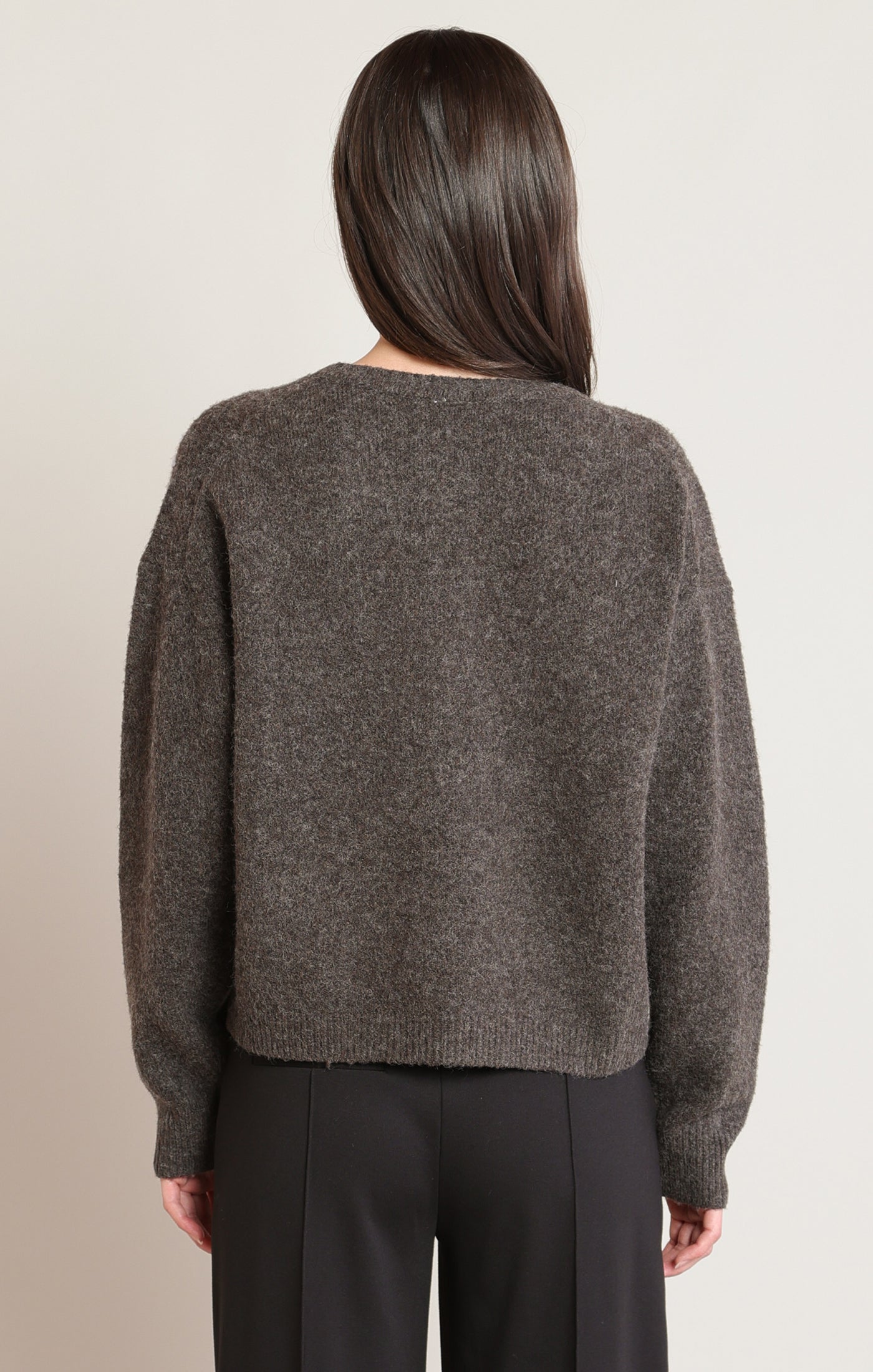 Black Tape Embroidered Flower Sweater