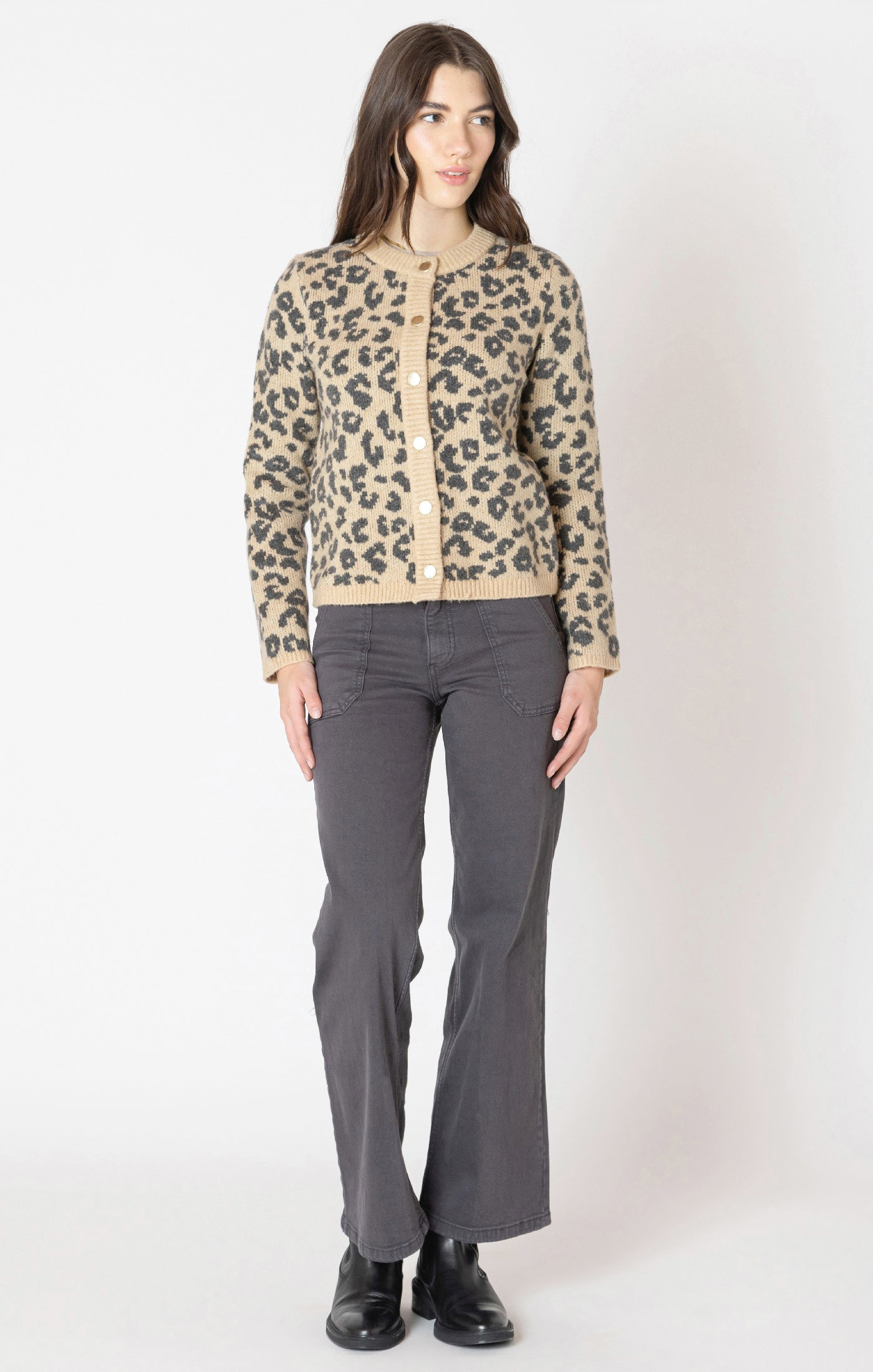 Dex Crewneck Patterned Cardigan