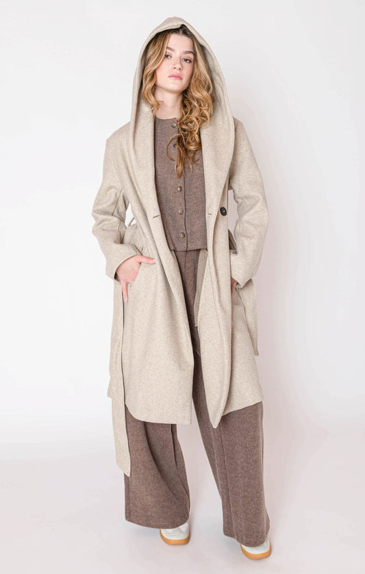 Room 34 Belted Hooded Coat