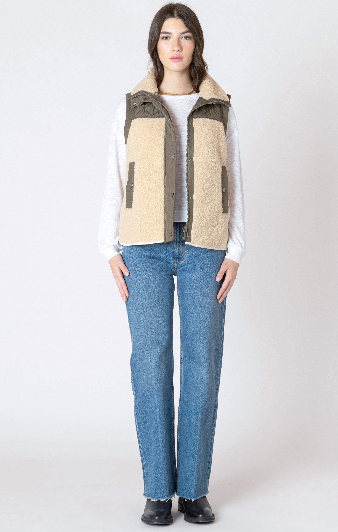 Dex Mixed Fabric Vest