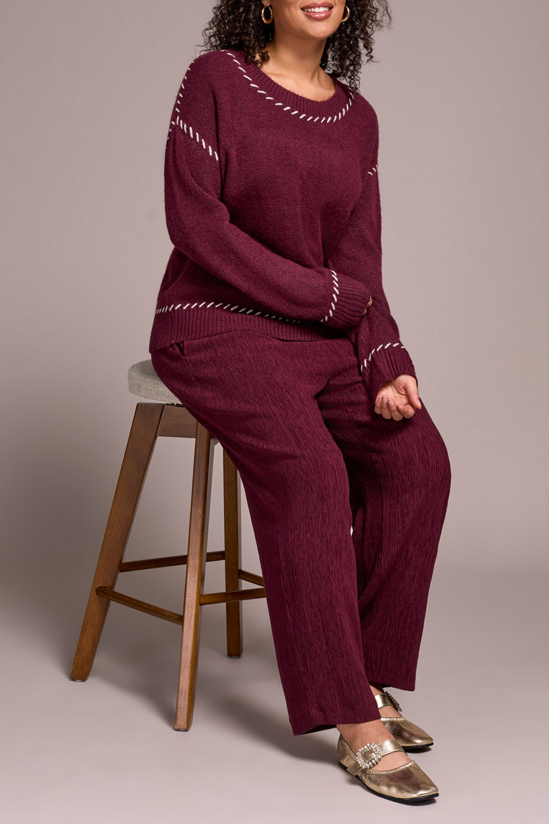 Tribal Long Sleeve Crew Neck Sweater