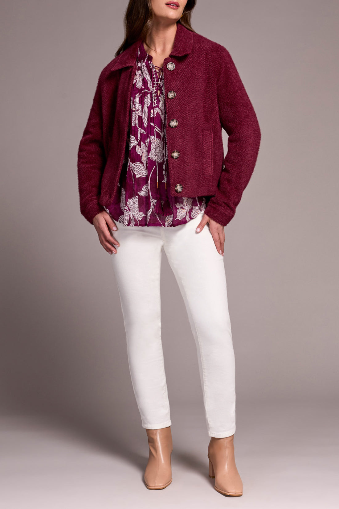 Tribal Button Front Lined Jacket