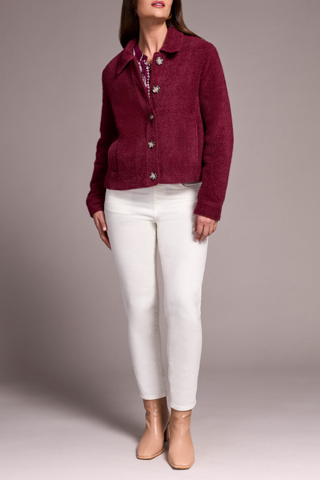 Tribal Button Front Lined Jacket