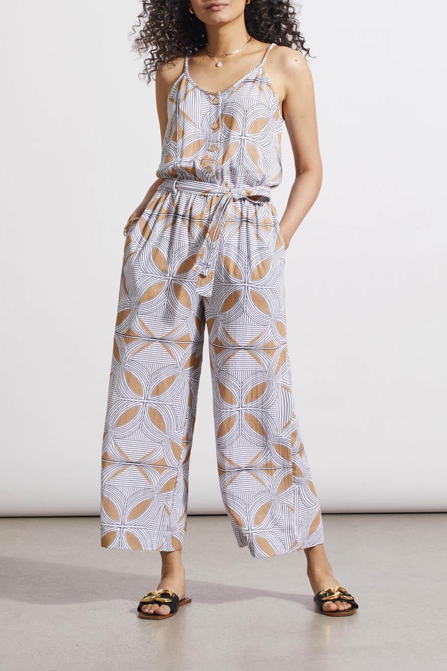 Tribal Button Front Jumpsuit