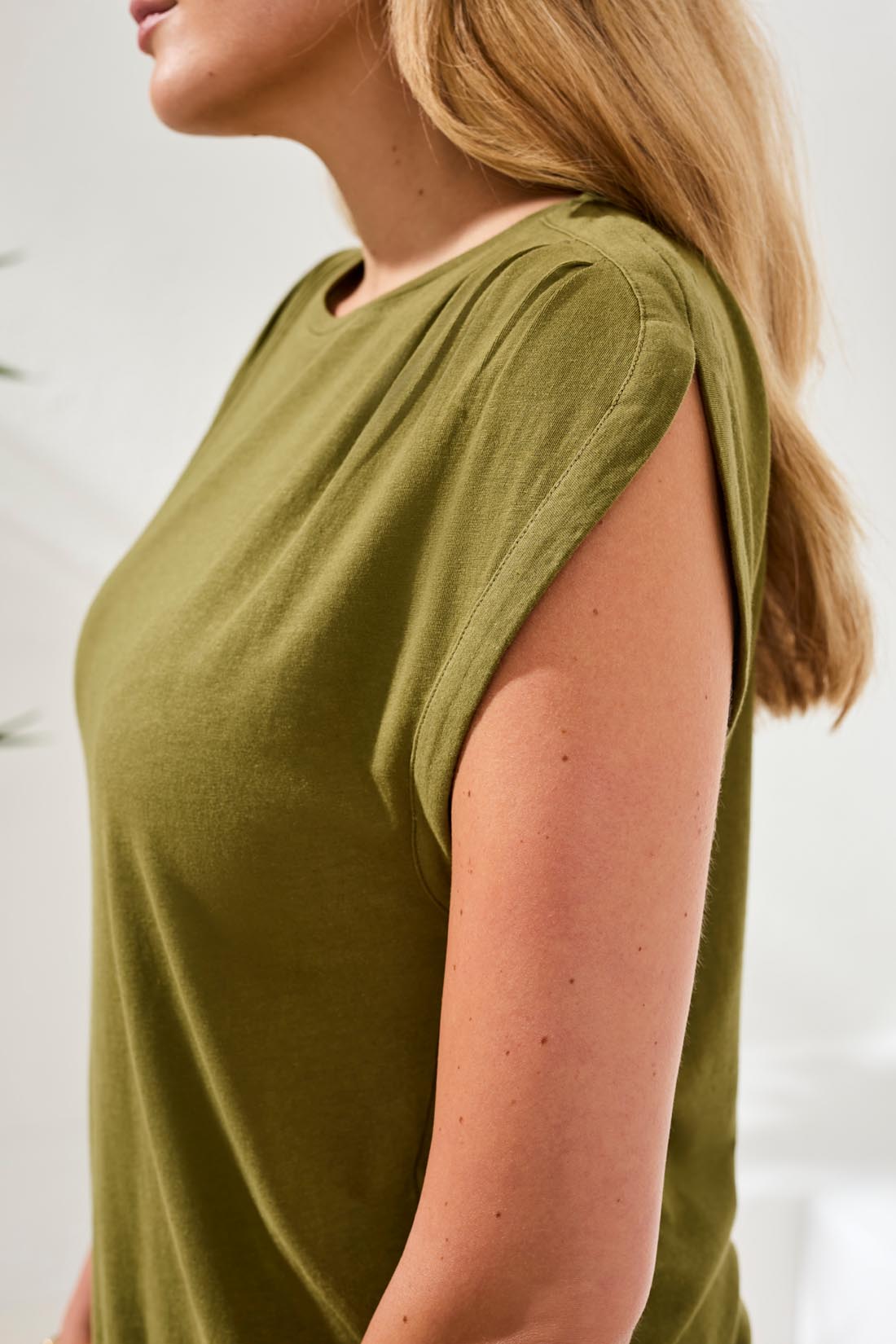 Tribal Boat Neck Cap Sleeve Top