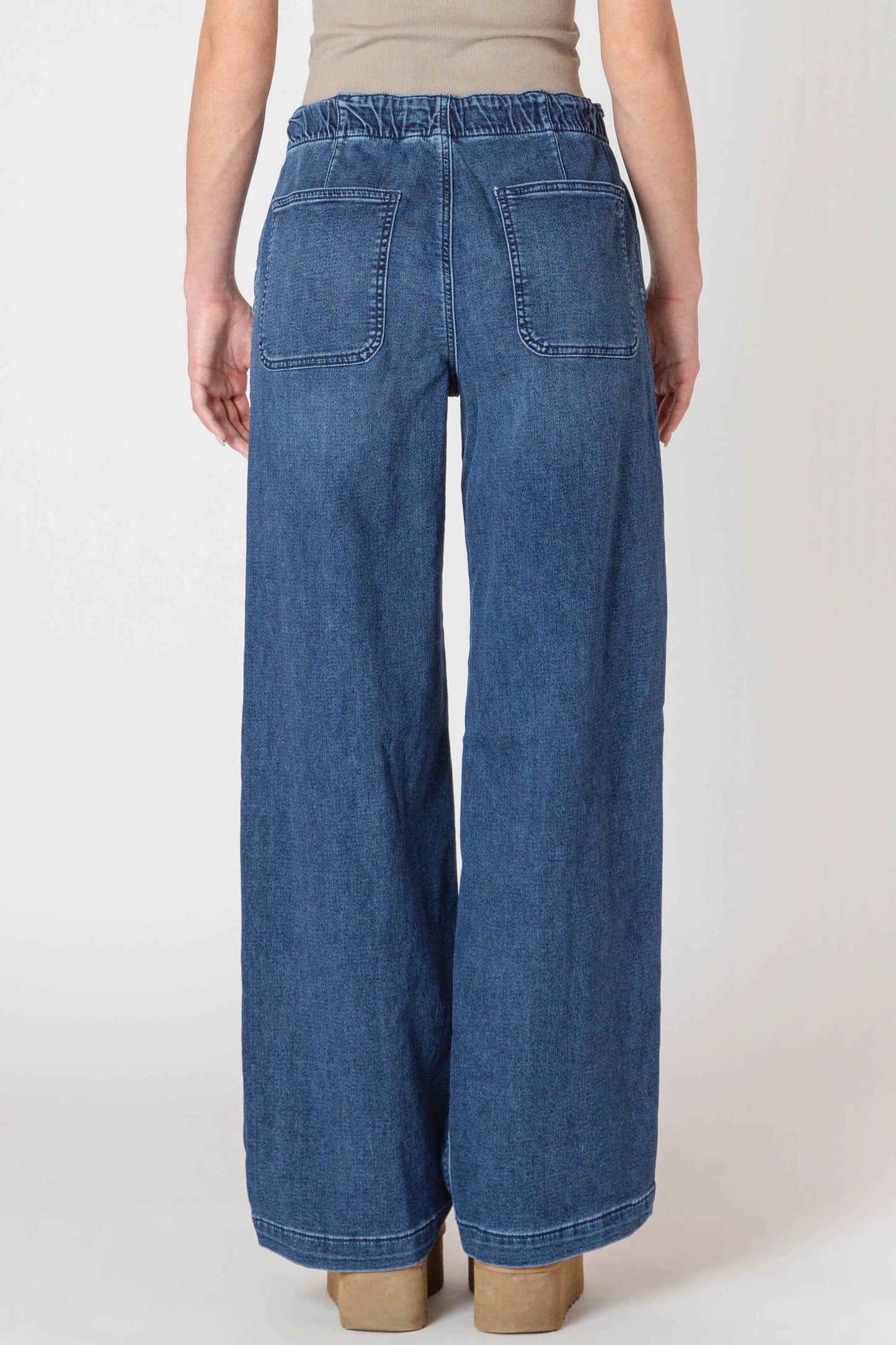 Room 34 Wide Leg Knit Denimi Pant