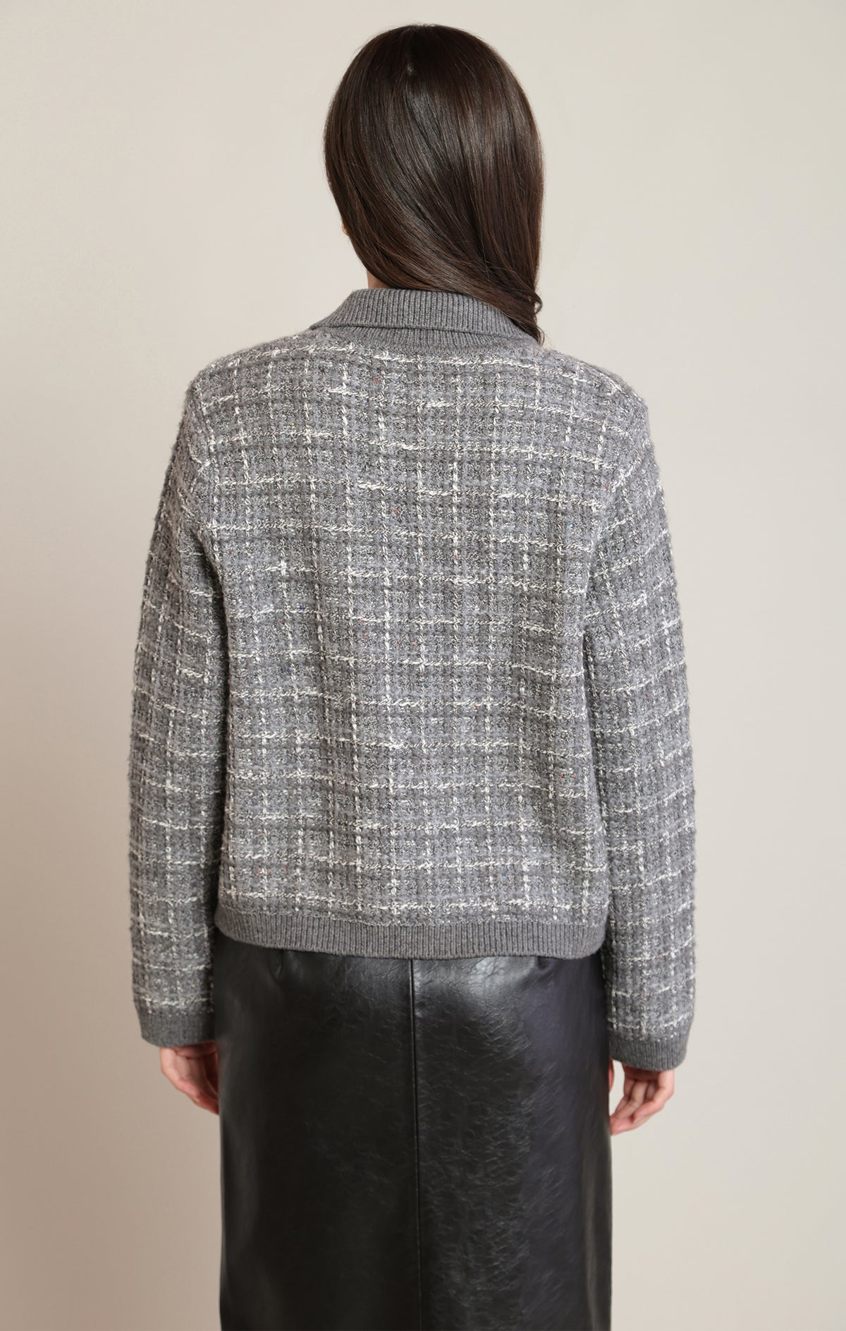 Black Tape Tweed Sweater Cardigan