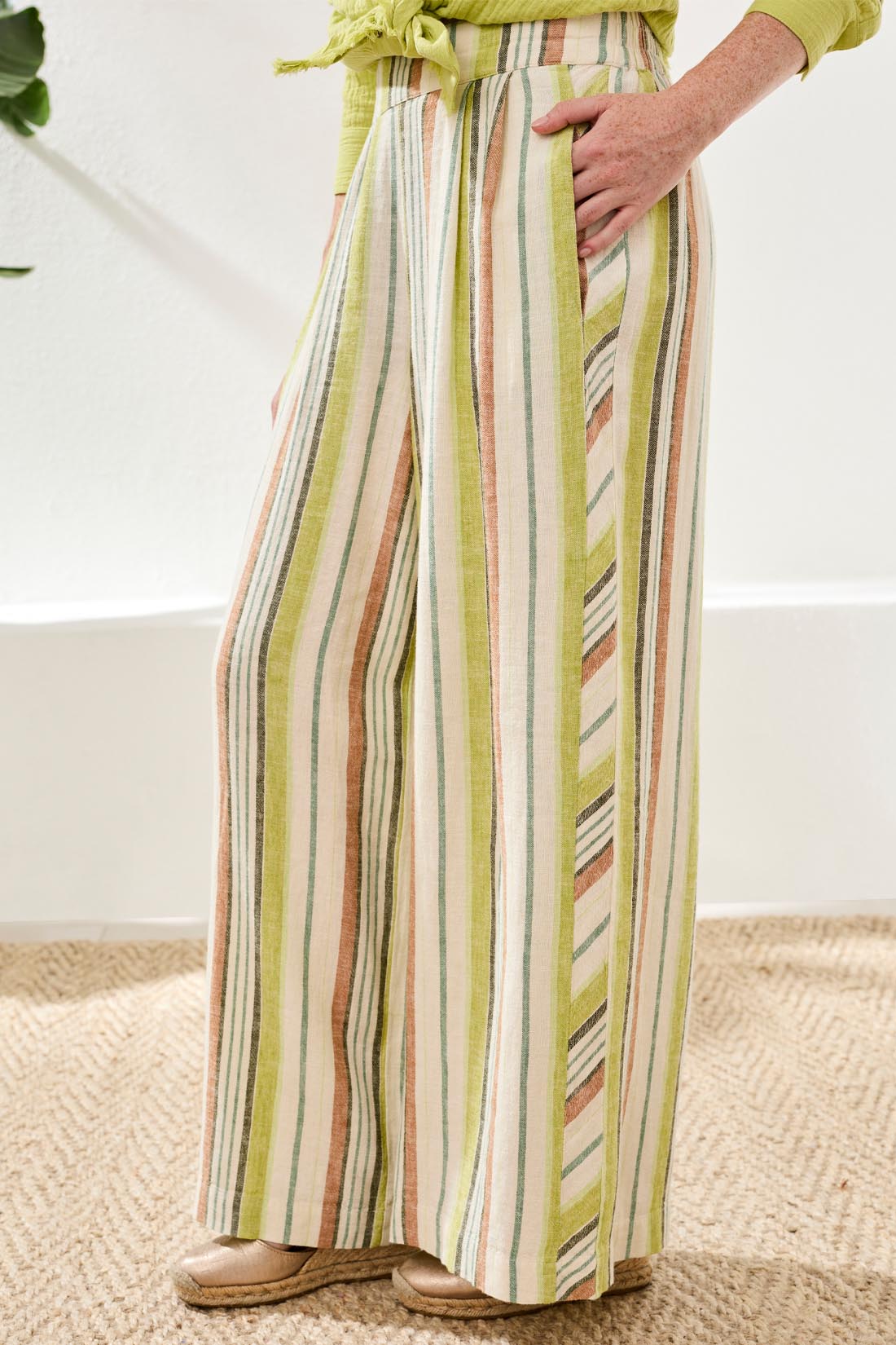 Tribal Pull On Flowy Wide Leg Pant