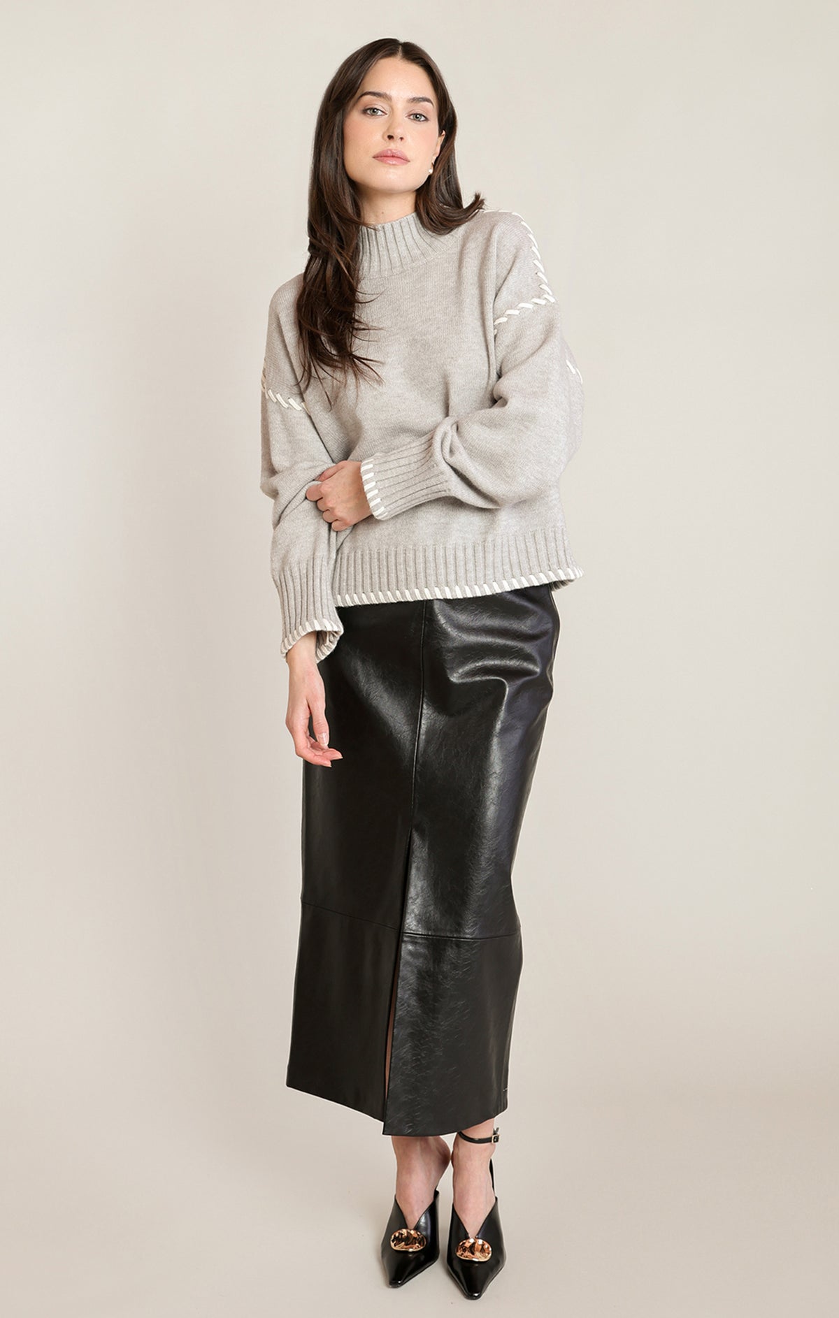 Black Tape Stitch Turtle Neck Sweater