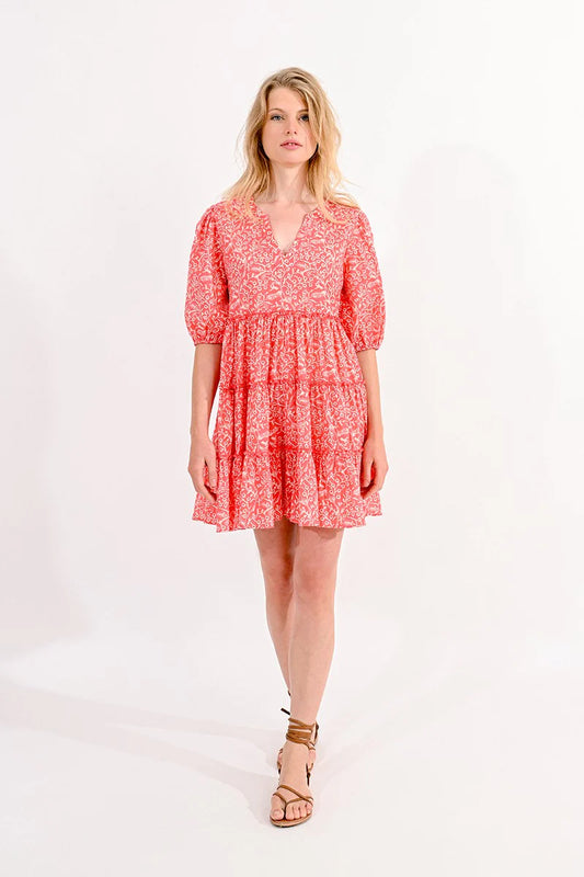Molly Bracken V-Neck Mini Printed Dress