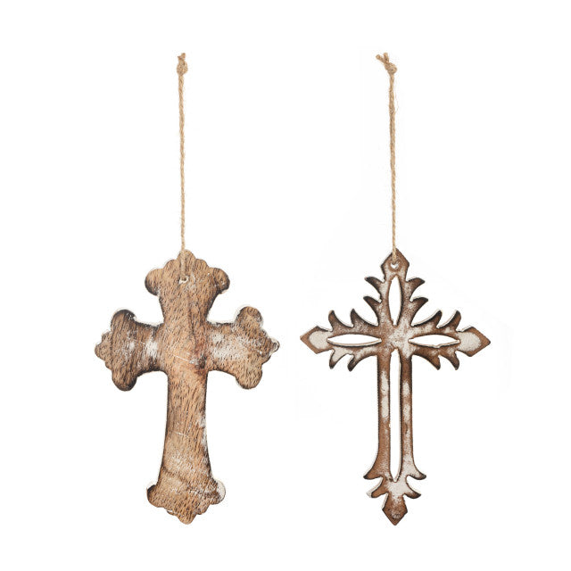 Wood Cross Ornaments