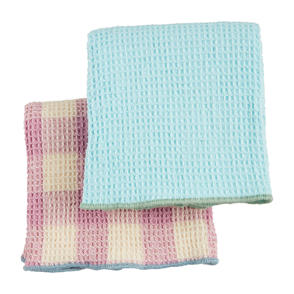 Blue Colorful Waffle Towels