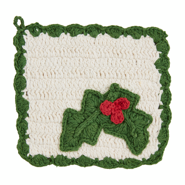 Holly Crochet Pot Holder