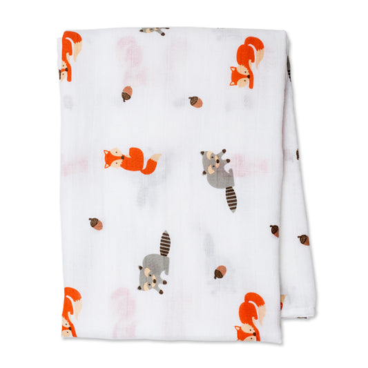 Lulujo Cotton Swaddle – Forest Friends