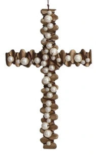 Wire Cross with Beads Ornament