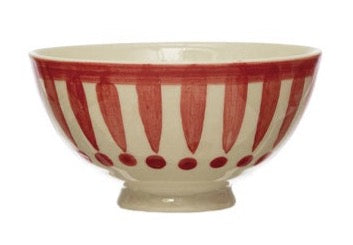 Hand-Painted Stoneware Latte Bowl