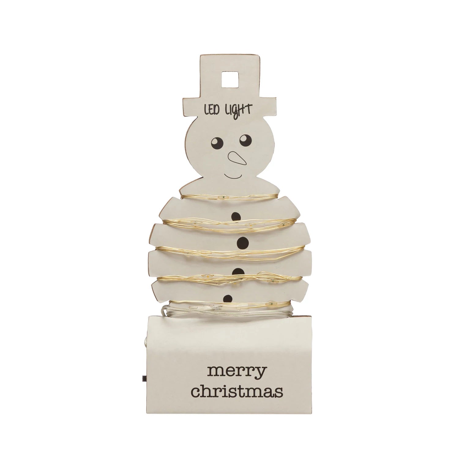LED String Lights on Snowman Shaped Paper Card