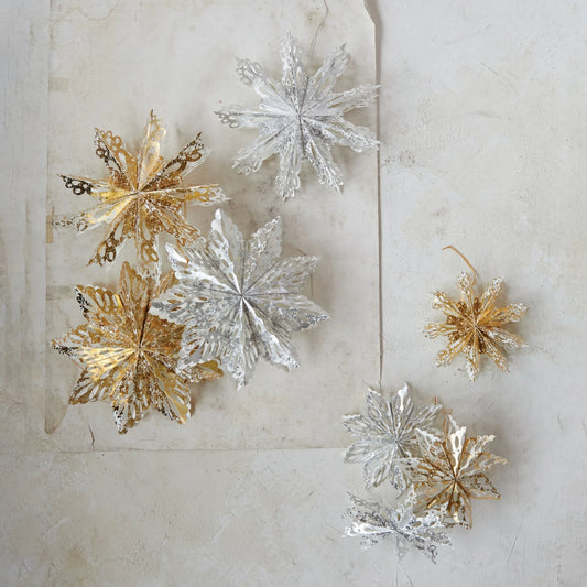 Handmade Recycled Paper Folding Snowflake Ornament