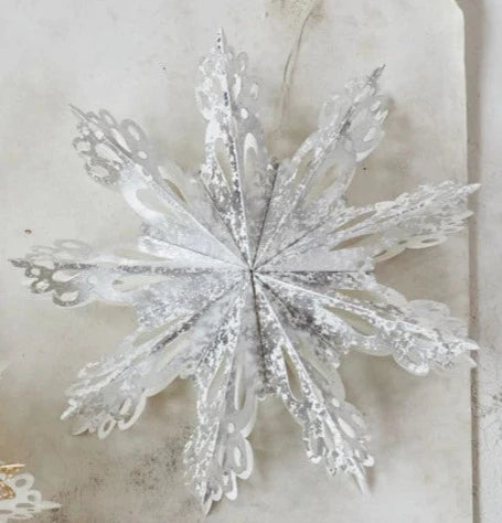 Handmade Recycled Paper Folding Snowflake Ornament