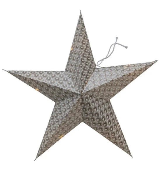 Recycled Paper Star Ornament w/ LED Light String